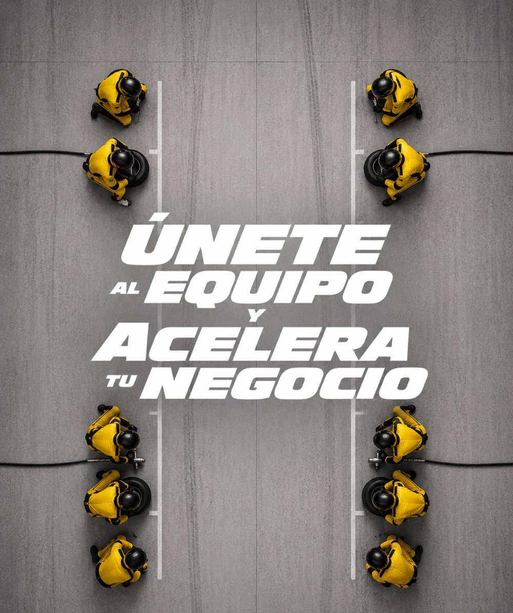 Equipo de pits en formación listo para acelerar tu negocio